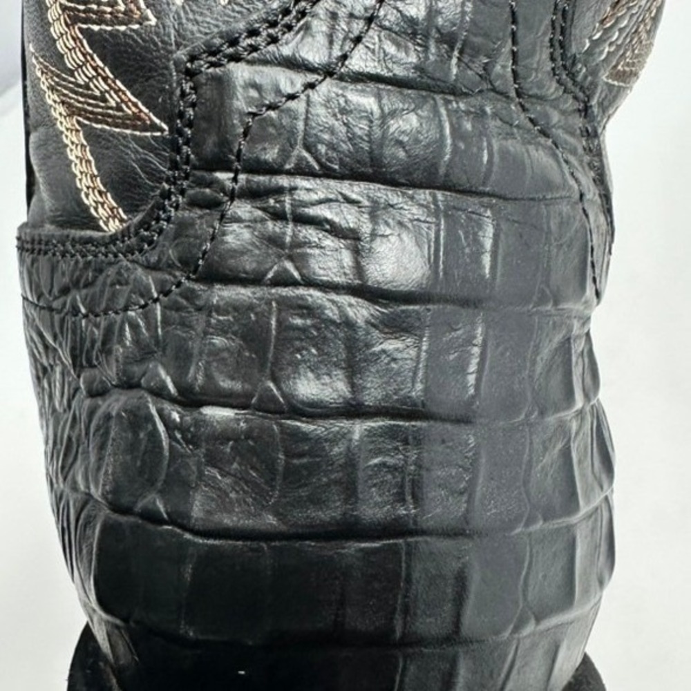 Cavenders Youth Boys Cowboy Boots 6D Black Crocodile Print Leather CV20140Y - Picture 15 of 15